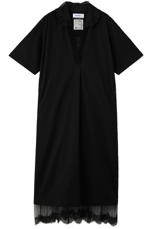 ミュベール/MUVEILのレースカラー付きポロワンピース(110500/110503)