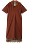 レースカラー付きポロワンピース ミュベール/MUVEIL ブラウン