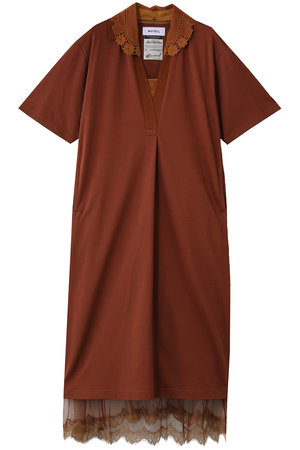 ミュベール/MUVEILのレースカラー付きポロワンピース(110500/110503)