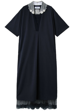 ミュベール/MUVEILのレースカラー付きポロワンピース(110500/110503)