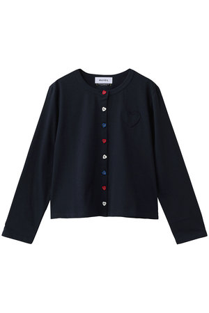 ミュベール/MUVEILのハートボタン天竺カーディガン