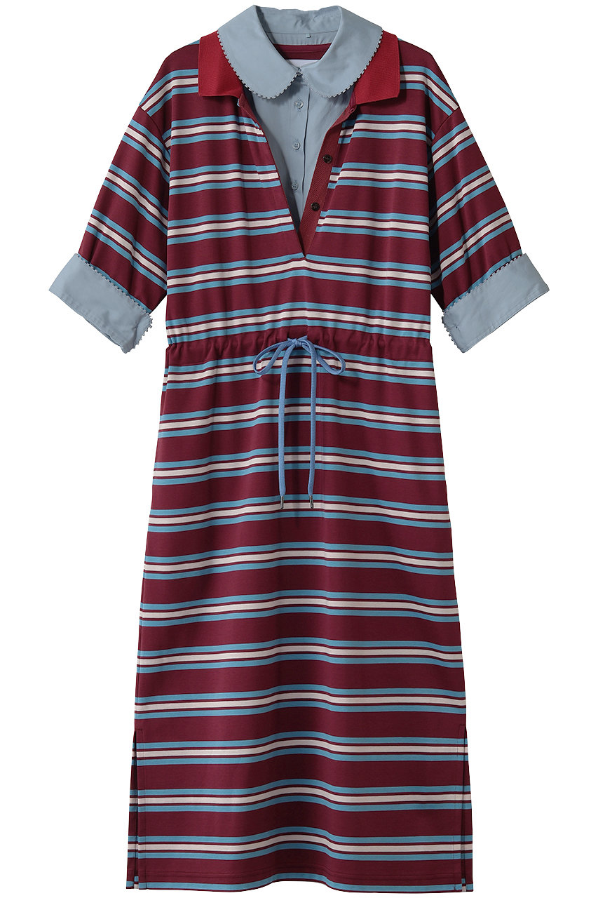ミュベール/MUVEILのボーダーポロワンピース(ボルドー/MA262UA001)