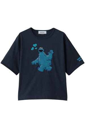 ミュベール/MUVEILのセサミストリートコラボ クッキーモンスター Tシャツ