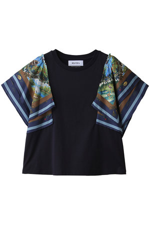 ミュベール/MUVEILのダック柄スカーフプリントTシャツ
