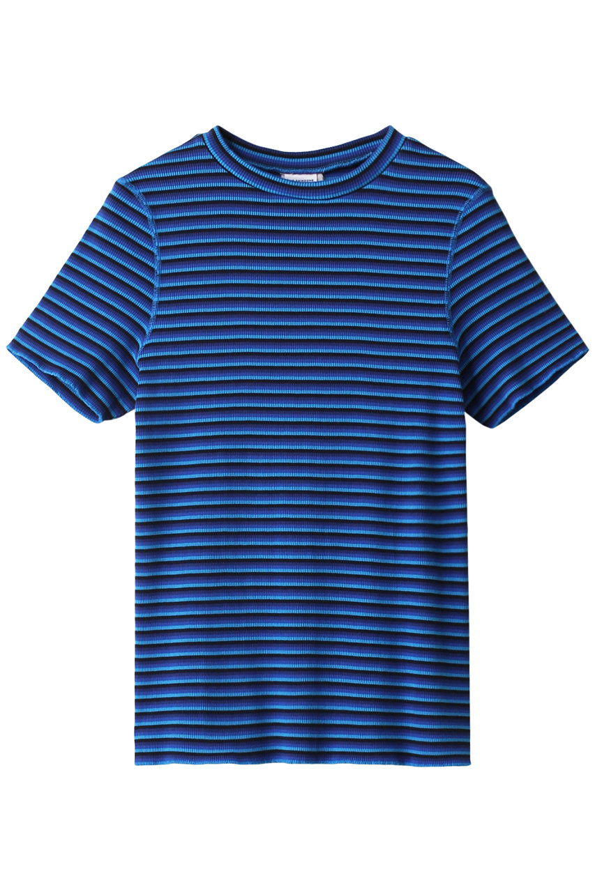 ＜ELLE SHOP＞ Shinzone マルチボーダーTシャツ (ブルー F0) シンゾーン ELLE SHOP