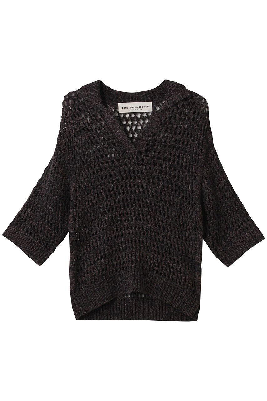 Shinzone オープンワークポロニット (ブラウン, F0) シンゾーン ELLE SHOP Shinzone オープンワークポロニット (ブラウン, F0) シンゾーン ELLE SHOP