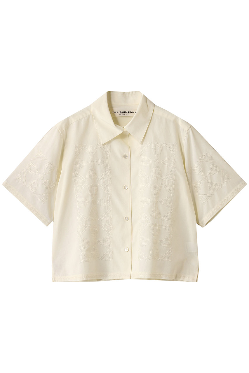 Shinzone タイルエンブロイダリーシャツ (エクリュ, 36) シンゾーン ELLE SHOP Shinzone タイルエンブロイダリーシャツ (エクリュ, 36) シンゾーン ELLE SHOP