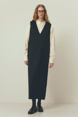 シンゾーン/Shinzoneのウールサテンドレス(110500/110503)