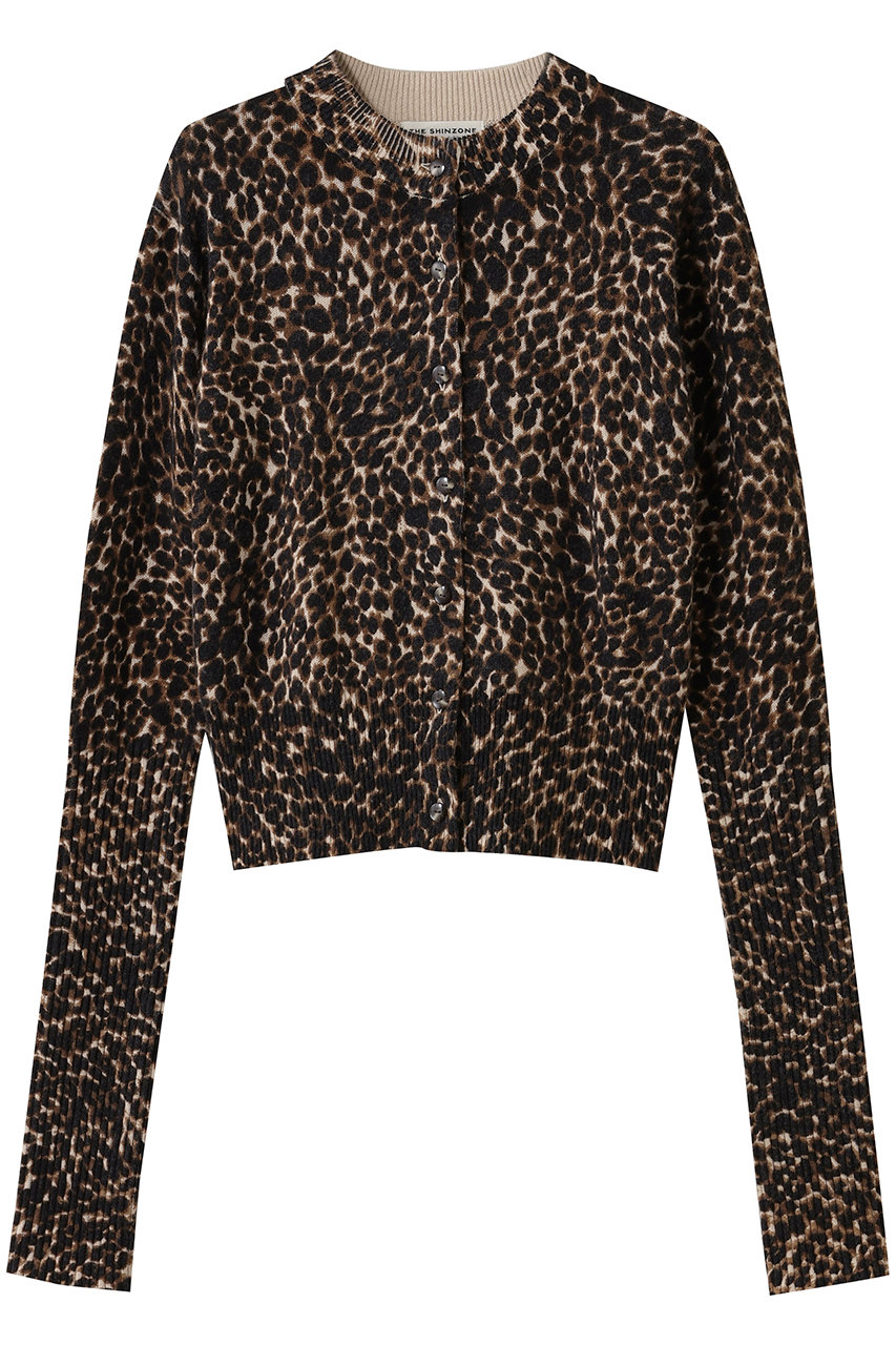 Shinzone(シンゾーン)｜レオパードロングリブニットカーディガン