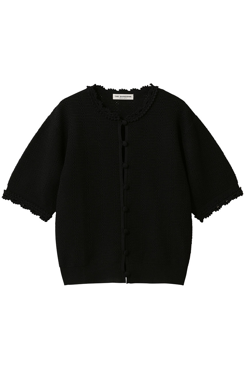 シンゾーン/Shinzoneの【予約販売】メッシュレースニットカーディガン(ブラック/26SMSNI07)