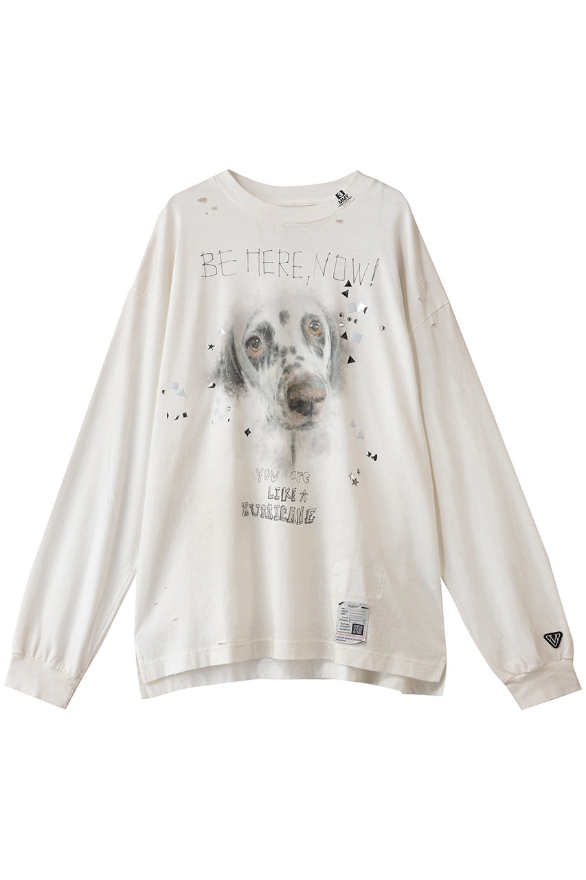 Maison MIHARA YASUHIRO 【MEN】EMBELLISHED ディストレスト ロング スリーブ Tシャツ (ホワイト, 46) メゾン ミハラヤスヒロ ELLE SHOP Maison MIHARA YASUHIRO 【MEN】EMBELLISHED ディストレスト ロング スリーブ Tシャツ (ホワイト, 46) メゾン ミハラヤスヒロ ELLE SHOP
