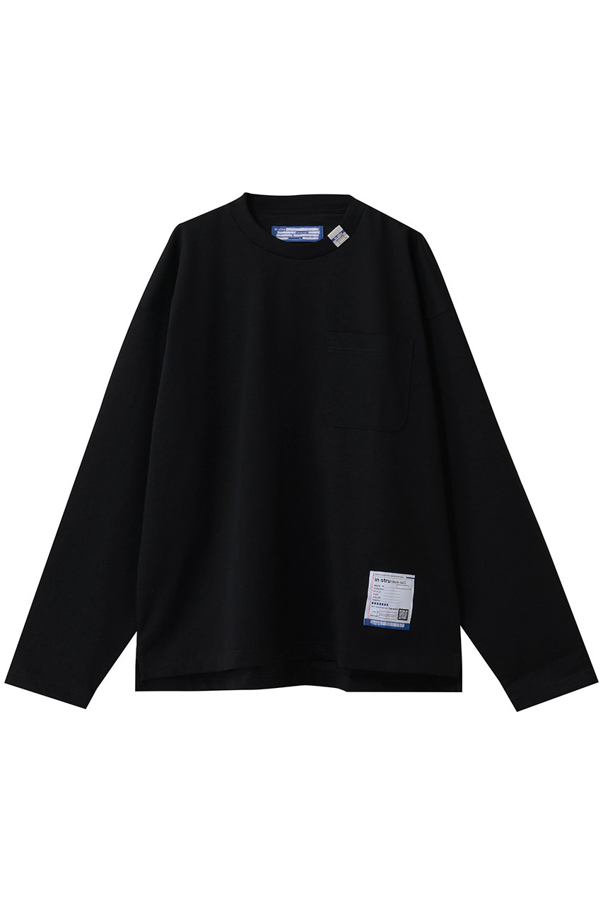 メゾン ミハラヤスヒロ/Maison MIHARA YASUHIROの【MEN】【in-stru(men-tal).】HEAVY WEIGHT ジャージー ポケット ロングスリーブ Tシャツ(ブラック/I16LT551)