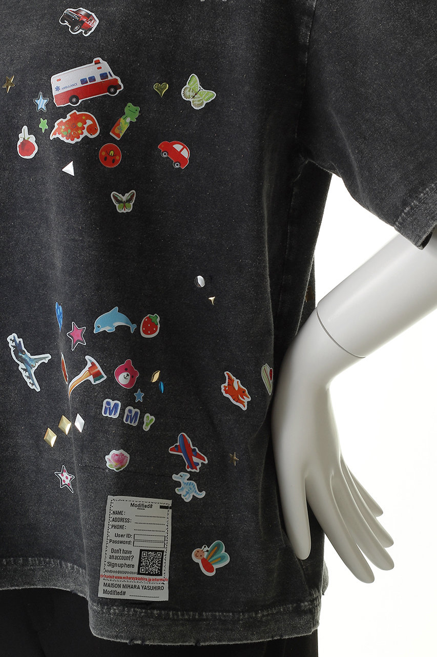 トップス Kids Sticker Print Bleached T-shirt MAISON MIHARA YASUHIRO（メゾン ミハラヤスヒロ） tシャツ Kids