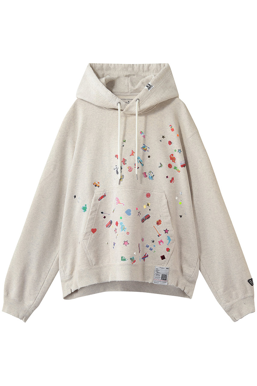 メゾン ミハラヤスヒロ/Maison MIHARA YASUHIROの【MEN】【Maison MIHARA YASUHIRO】KIDS STICKERフーディー(ホワイト/J16HD731)