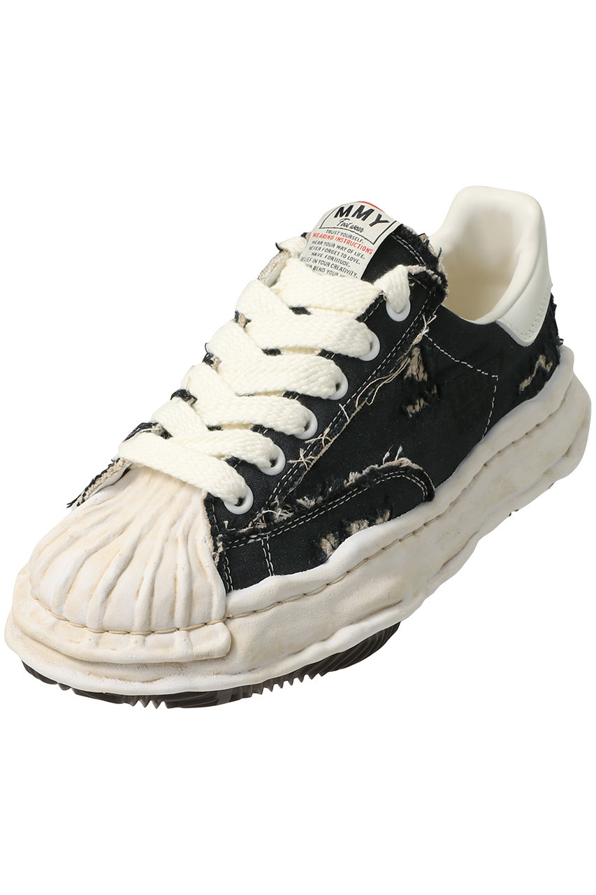 メゾン ミハラヤスヒロ/Maison MIHARA YASUHIROの【UNISEX】【Maison MIHARA YASUHIRO】BLAKEY /original sole ripping and over dyeing canvas Low Top sneaker(ブラック/A16FW729)