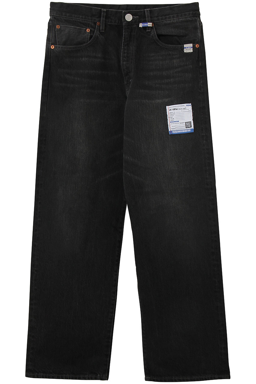 Maison MIHARA YASUHIRO 【MEN】【in-stru(men-tal).】HARD WASHED SELVAGE デニム ストレート パンツ (ブラック, 44) メゾン ミハラヤスヒロ ELLE SHOP