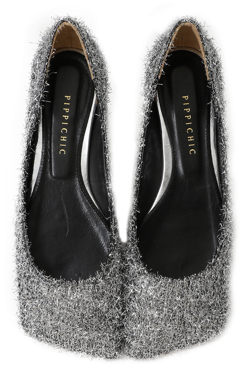 PIPPICHIC LINDA FLAT ラメフリンジフラットシューズ (スパークシルバー, 35.5(22.5)) ピッピシック ELLE SHOP PIPPICHIC LINDA FLAT ラメフリンジフラットシューズ (スパークシルバー, 35.5(22.5)) ピッピシック ELLE SHOP
