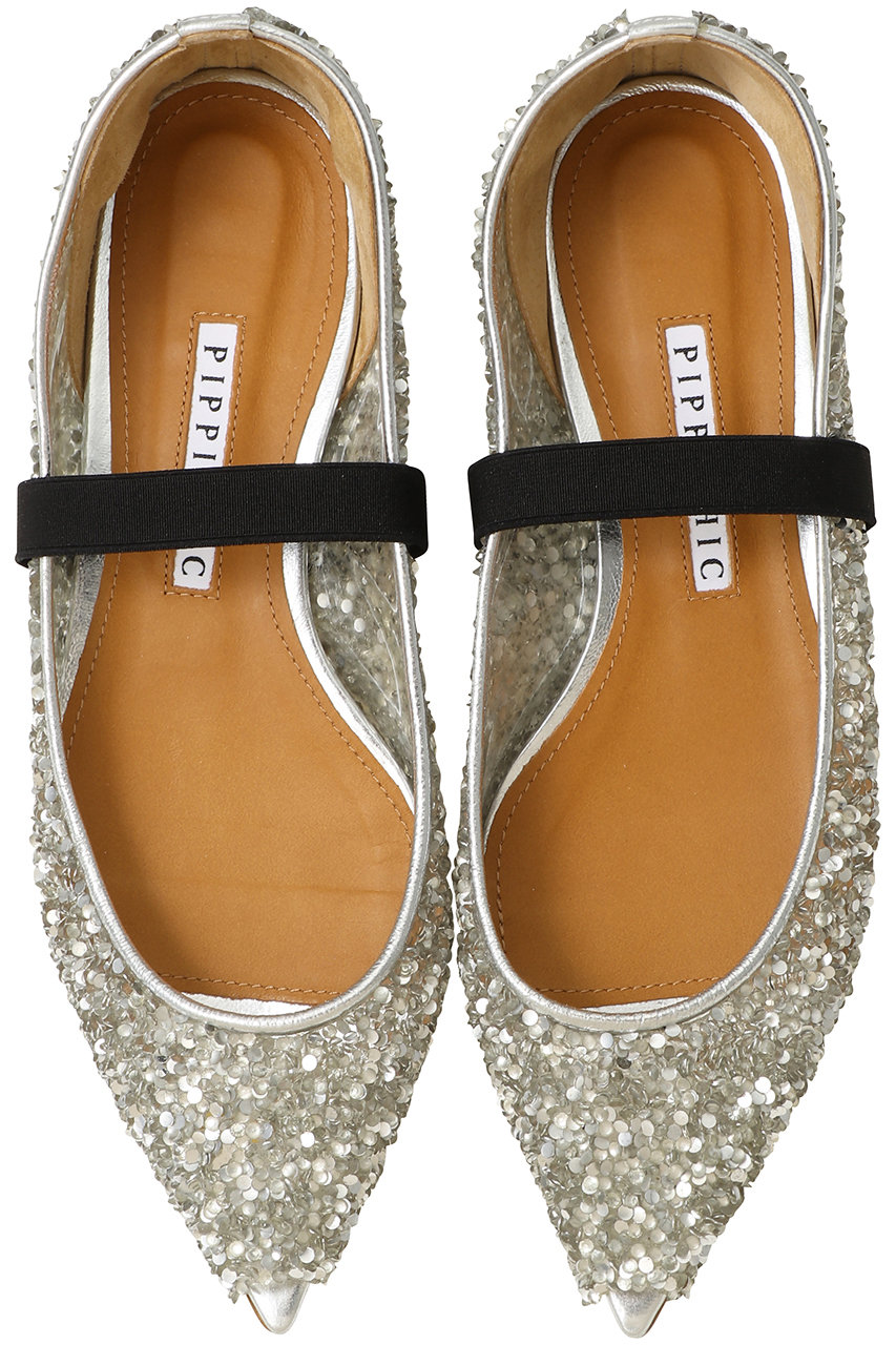 ピッピシック/PIPPICHICの【予約販売】ANNA JEWEL ピープトゥフラットシューズ(ダイヤ/PP26S-ANNA JEWEL 7)