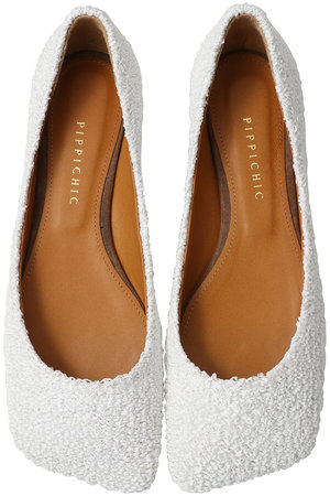 ピッピシック/PIPPICHICのLINDA ラフィア調フラットシューズ(130400/130401)