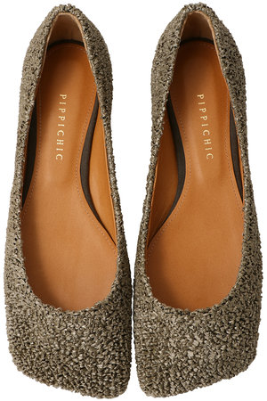 ピッピシック/PIPPICHICのLINDA ラフィア調フラットシューズ(130400/130401)