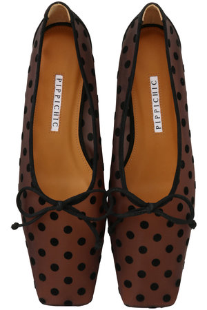 ピッピシック/PIPPICHICの【予約販売】【ELLE SHOP限定】AMBER BALLET ドットチュールフラットシューズ(130400/130402)