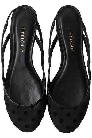 ピッピシック/PIPPICHICの【予約販売】CHU CHU SLING ドットチュールフラットシューズ(130400/130401)