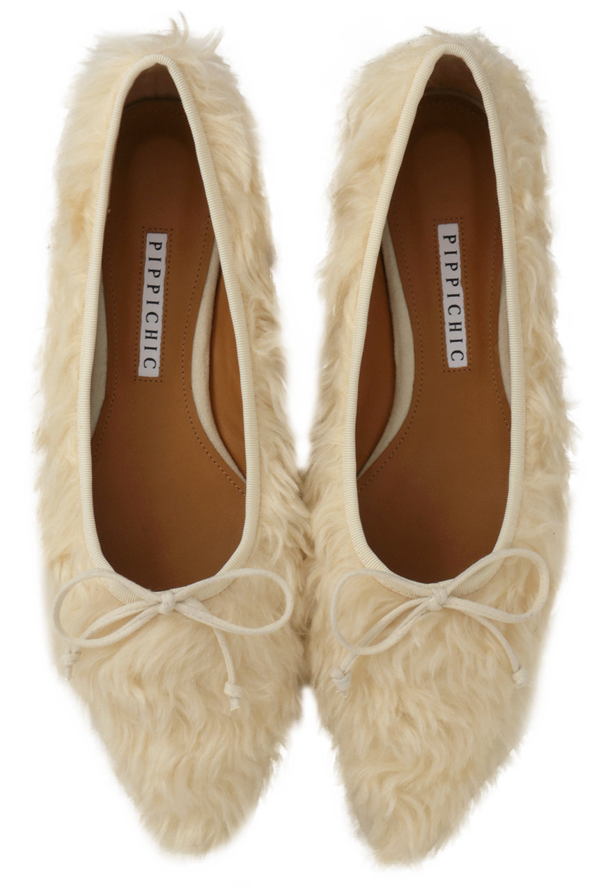ピッピシック/PIPPICHICの【予約販売】【ELLE SHOP限定】REMY フェイクファーポインテッドトゥバレエシューズ(エッグ/PP26-Remy BALLET 4-EL)