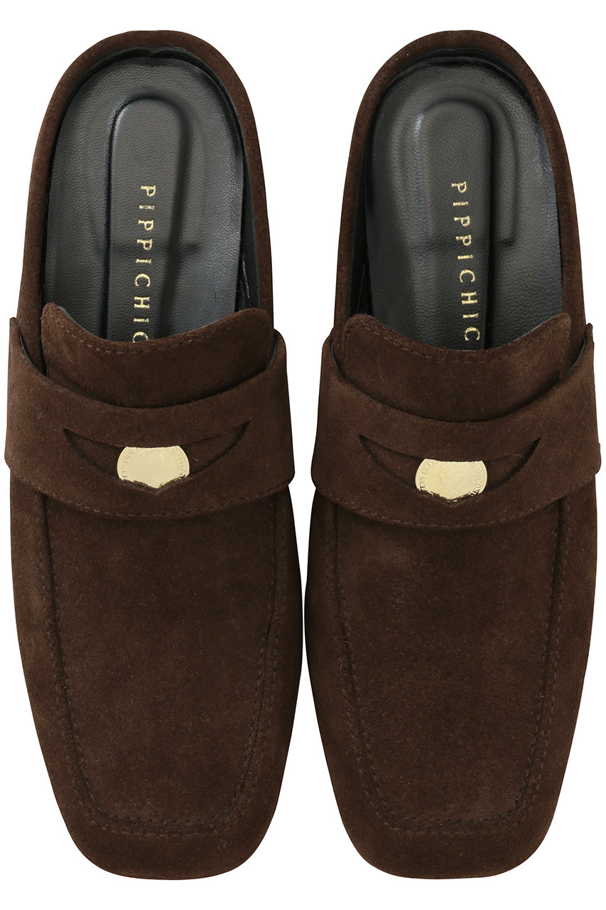 ピッピシック/PIPPICHICの【予約販売】SISSI コインローファーミュール(チョコスエード/PP26-SISSI LOAFERS PLAIN )