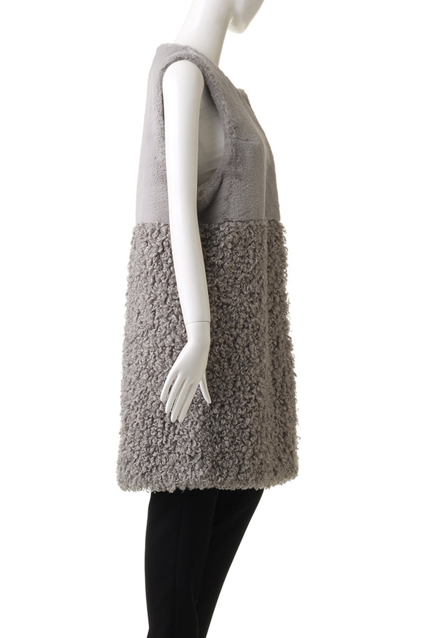 LIGNAGGIO(リナージオ)｜フェイクファー ロングジレ/モカ の通販