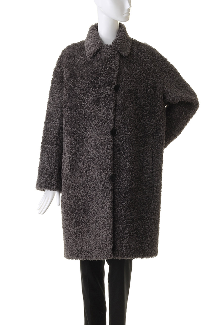 マリナリナルディ ブラックファーロングコート 肉厚 フェイクファー 裏