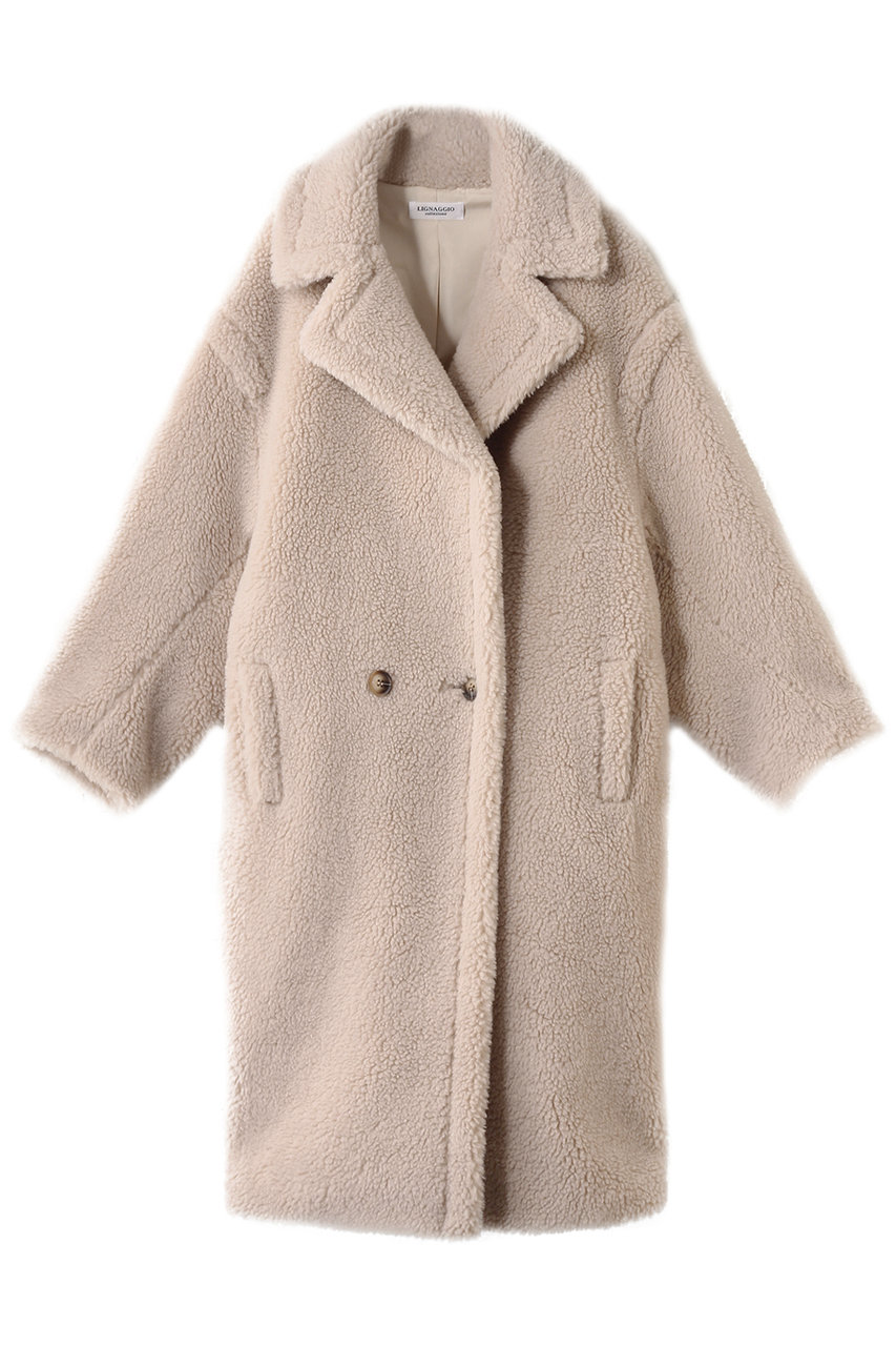 LIGNAGGIO ボリュームボアコート (ベージュ, M) リナージオ ELLE SHOP