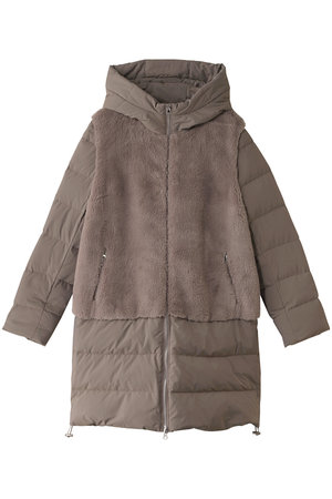 ミンク風ダウンコート フード付き
