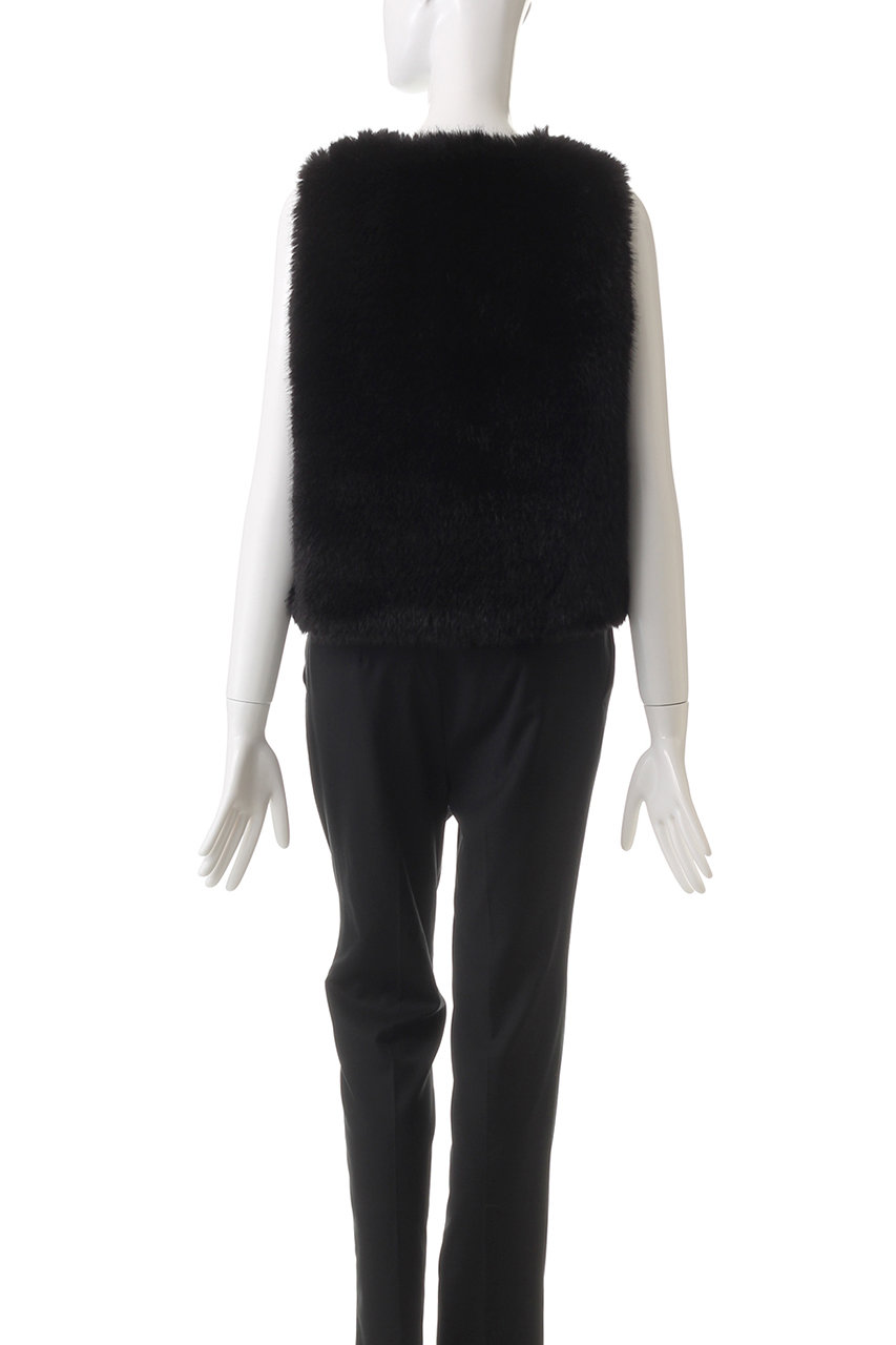 LIGNAGGIO(リナージオ)｜フワフワフェイクファージレ/ブラック の通販