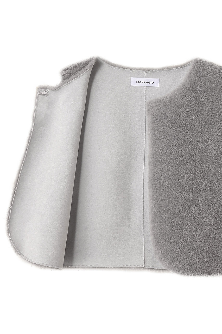 LIGNAGGIO(リナージオ)｜ラムボアフェイク 1枚仕立ノーカラーショート