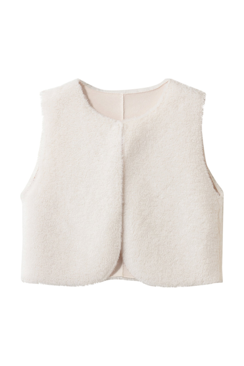 ラムボアフェイク 1枚仕立ノーカラーショートジレ