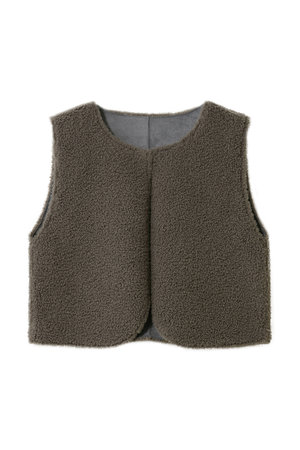 リナージオ/LIGNAGGIOのラムボアフェイク 1枚仕立ノーカラーショートジレ