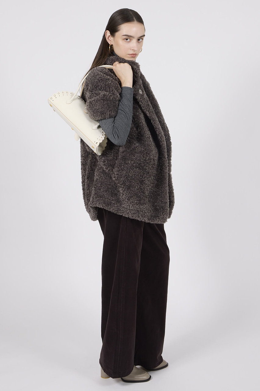 LIGNAGGIO リナージオ　フェイクファー ロングジレ　ダークグレー　M LIGNAGGIO(リナージオ)｜フェイクファー ロングジレ/モカ の通販