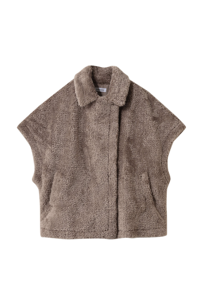 リナージオ/LIGNAGGIOのラム風フェイクフレンチスリープジレ(モカ/EK231)