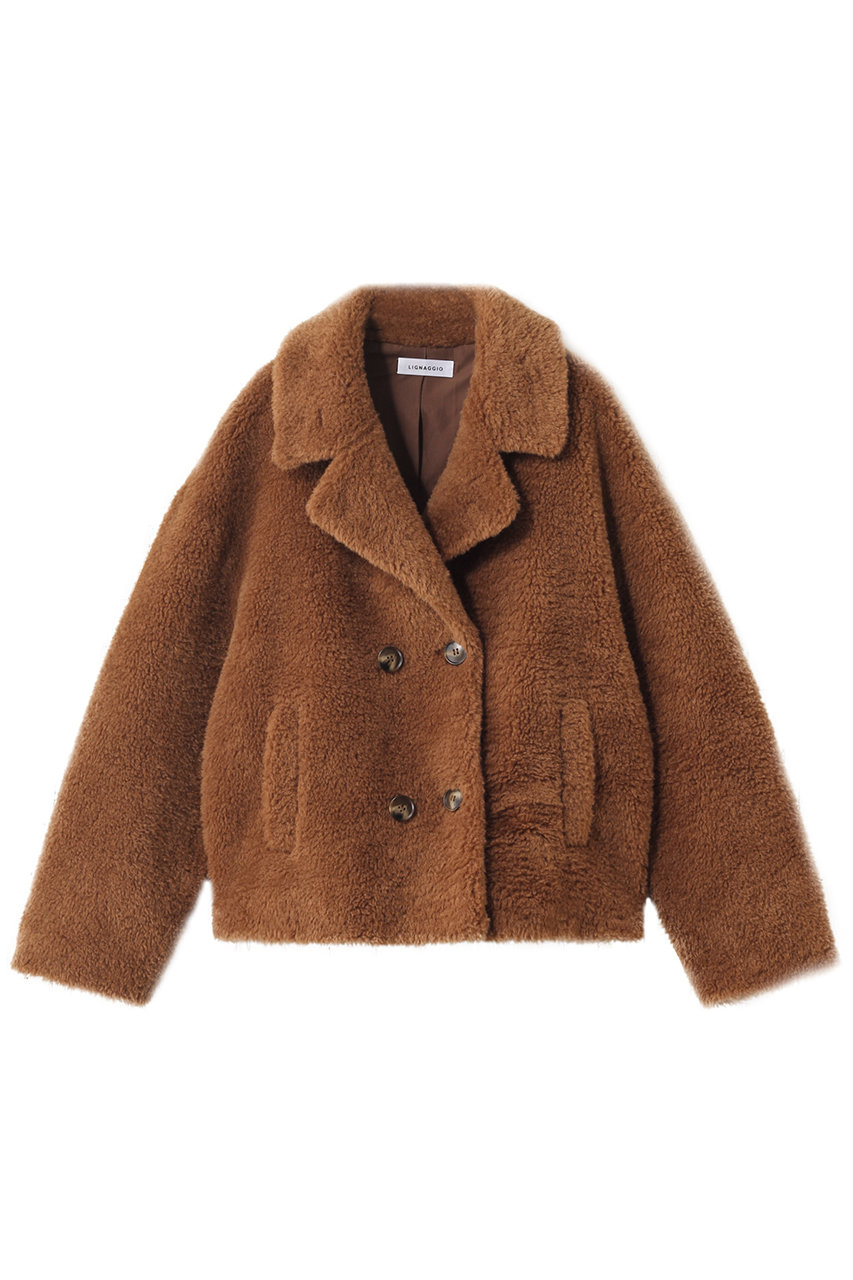 レッキス風長毛フェイクテーラードジャケット