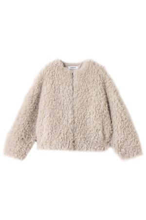 リナージオ/LIGNAGGIOのラム風フェイク ノーカラージャケット(110800/110801)