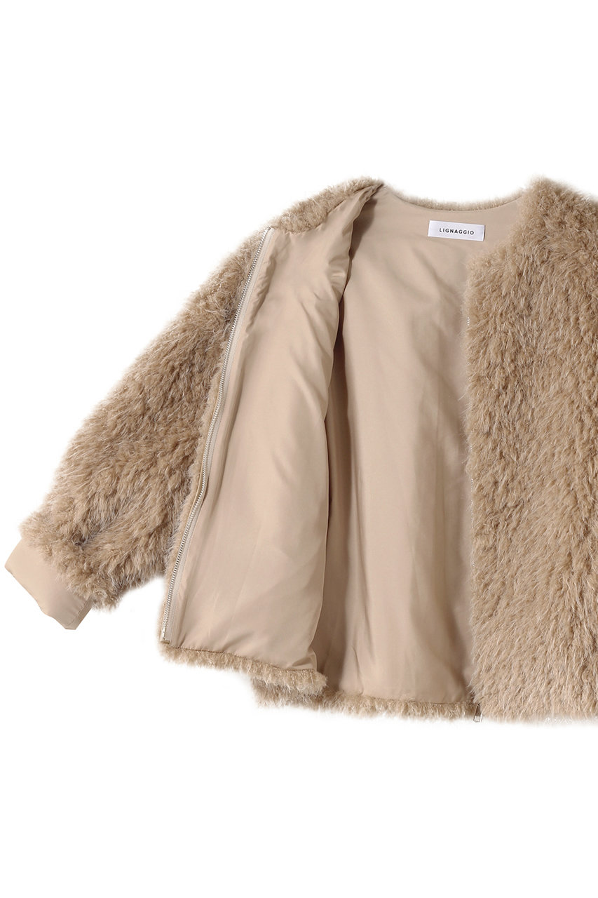 LIGNAGGIO(リナージオ)｜ラム風フェイク ノーカラージャケット/ライト