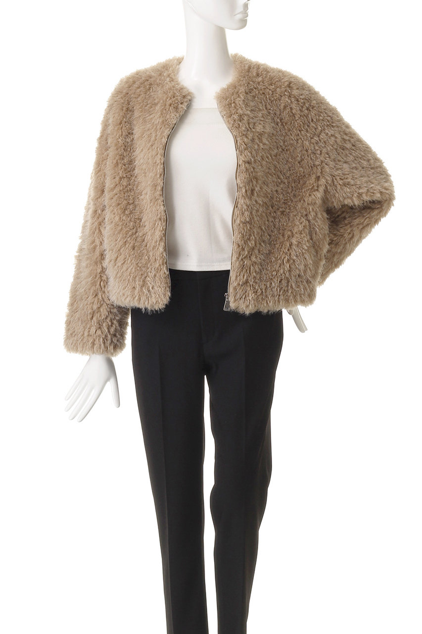 LIGNAGGIO(リナージオ)｜ラム風フェイク ノーカラージャケット/ライト