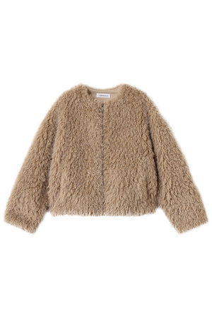 リナージオ/LIGNAGGIOのラム風フェイク ノーカラージャケット(110800/110801)