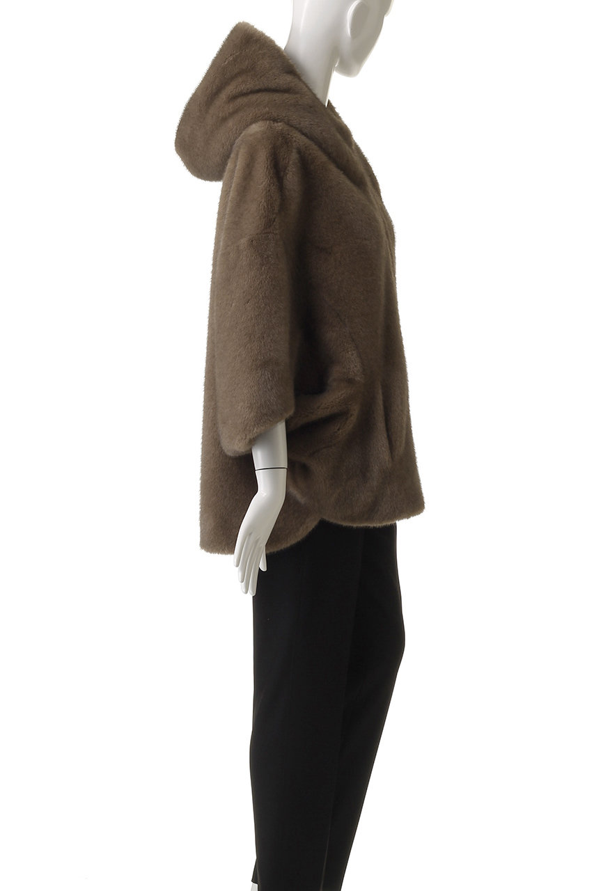 LIGNAGGIO リナージオ ミンク風フェイクフレンチスリーブジレ／モカ この秋冬シーズンで大注目!フェイクファーアイテム リナージオ 人気