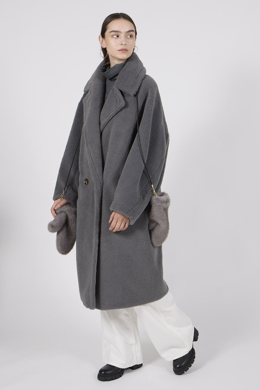 LIGNAGGIO(リナージオ)｜ECOPELラムシャーリング風コート/グレー の