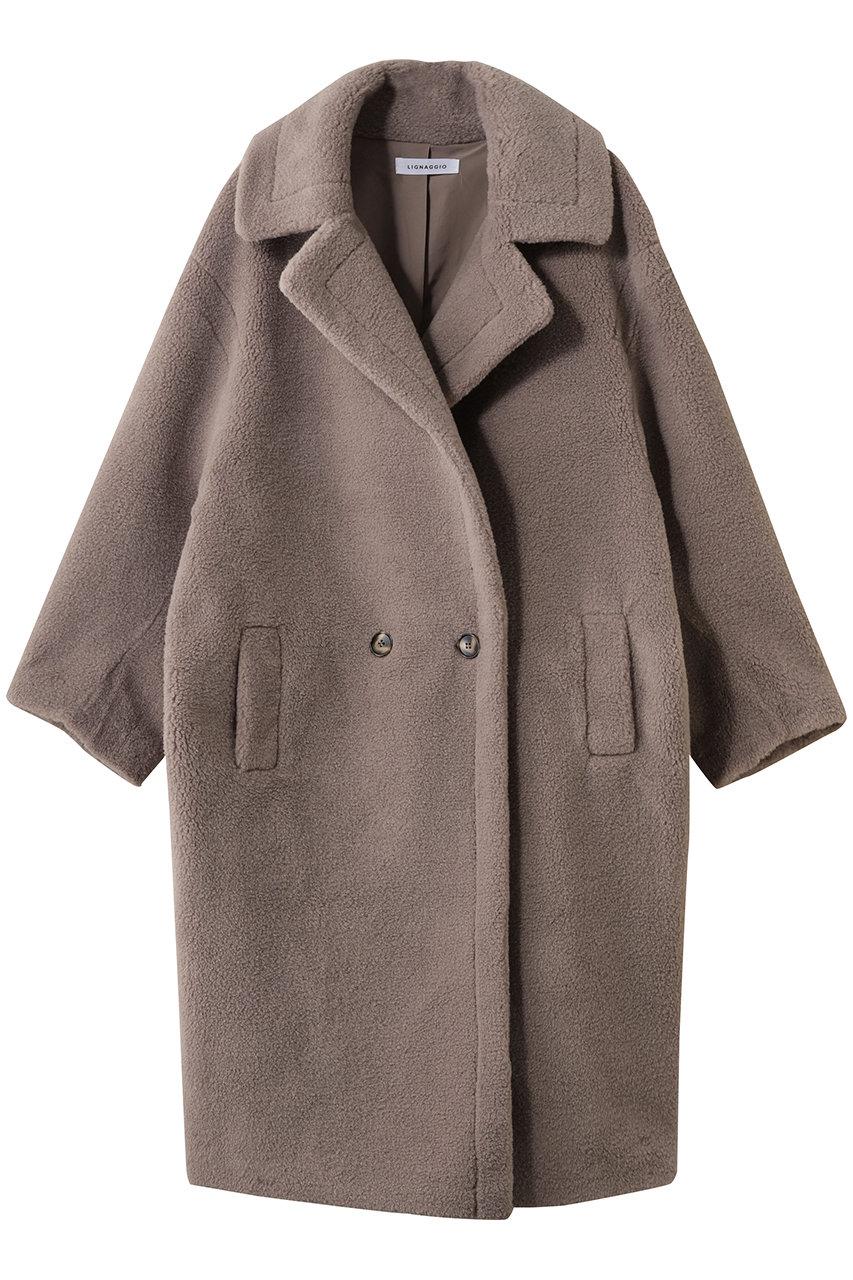 リナージオ/LIGNAGGIOのECOPELラムシャーリング風コート(モカ/BK714)