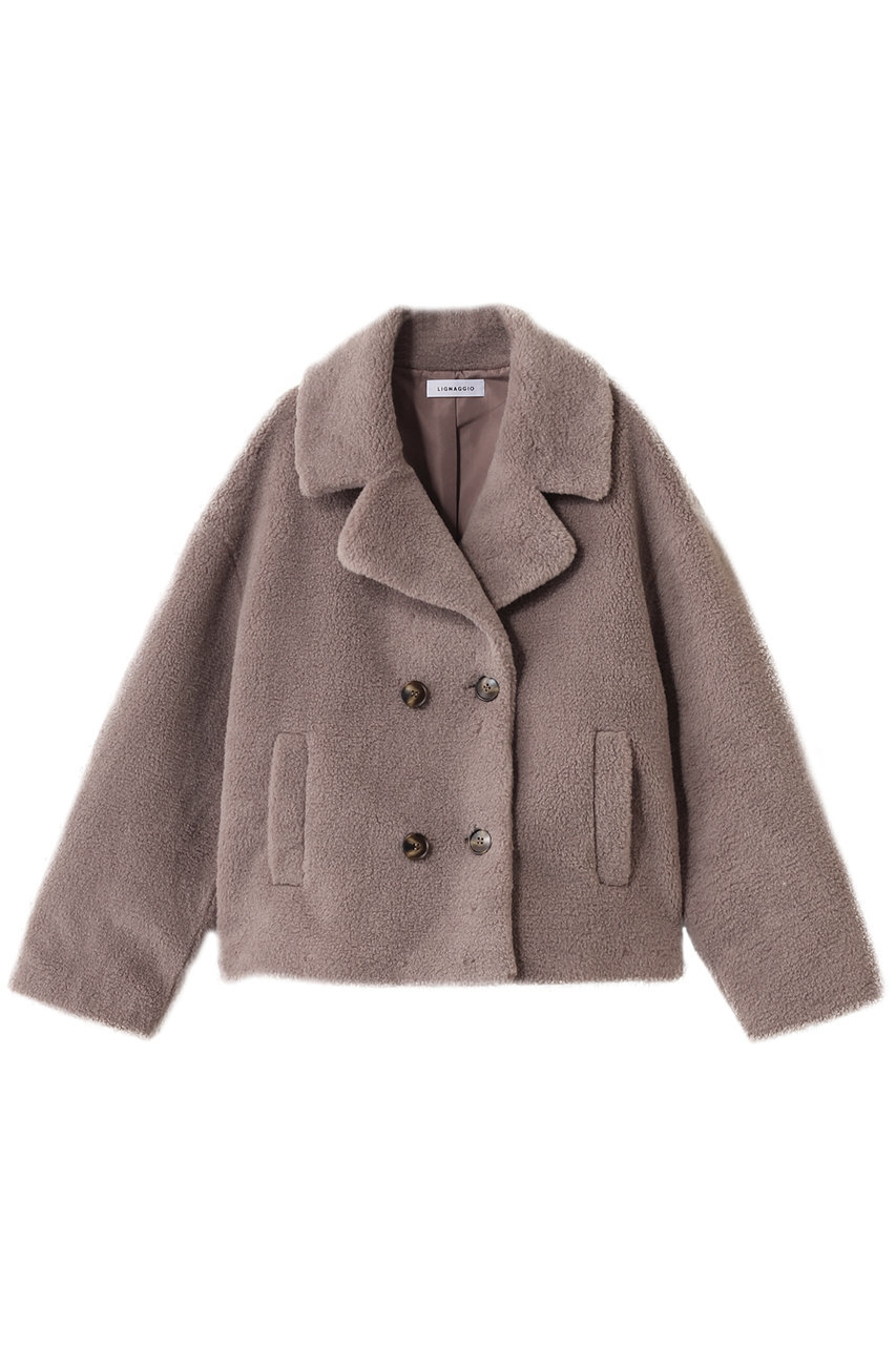 ECOPELラムシャーリング風ショートジャケット