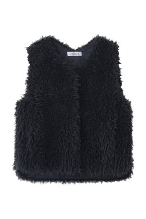 リナージオ/LIGNAGGIOのECOPEL ラム風ロングヘアーフェイク ジレ