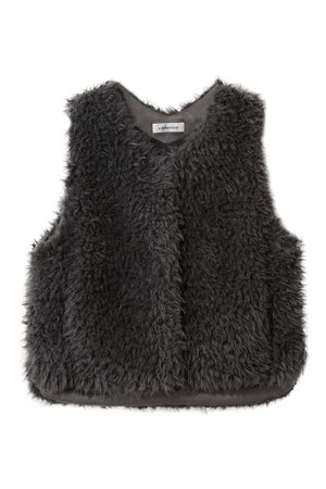 リナージオ/LIGNAGGIOのECOPEL ラム風ロングヘアーフェイク ジレ