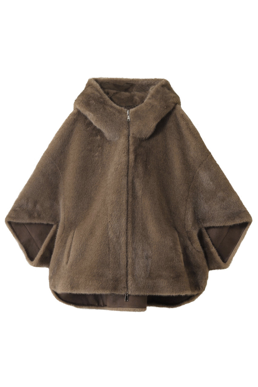 リナージオ/LIGNAGGIOの【予約販売】ミンク風フェイク1枚仕立てフードジャケット(モカ/11-806-58014-12-11)